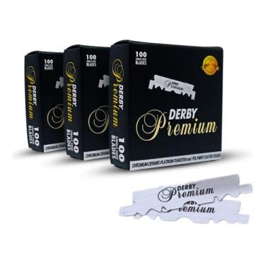 Imagem de 300 Laminas De Barbear Derby Premium Cortada P/ Navalhete