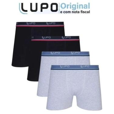 Imagem de Kit 4 Cuecas Boxer Lupo Em Algodão Masculina Cotton Original, Preto, P