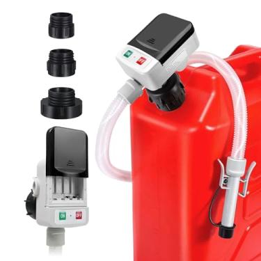 Imagem de KOULATE Bomba de transferência de mangueira de sifão de tanque de combustível elétrico portátil com bocal alimentado por bateria, latas de gás para gasolina, diesel, querosene, água e líquido (3,2