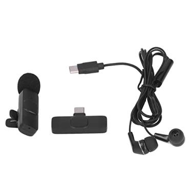 Imagem de Microfone de lapela sem fio de Vomeko, microfone de gravação de vídeo, microfone de transmissão ao vivo do conector tipo C para entrevista para entrevista gravação de podcast