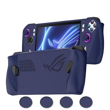 Imagem de Silicone Protective Case Compatible with ASUS Rog Ally, Silicone Case Anti-Slip Shockproof Cover with Non-Slip Thumb Grips (Dark Blue)