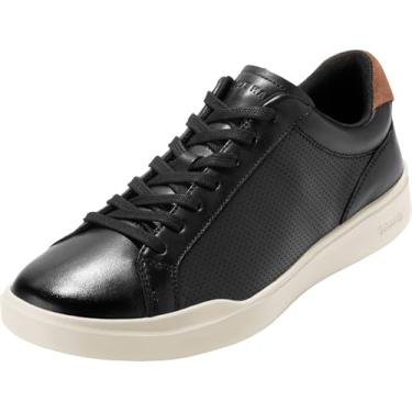 Imagem de Cole Haan Tênis masculino Grand Crosscourt moderno perfurado de couro leve com cadarço, Preto/Brtsh Tn/Ivry, 42