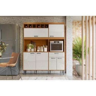 Imagem de Cozinha Dakota 6 Portas 1 Gaveteiro c/ Espaço para Microondas e Vinhos