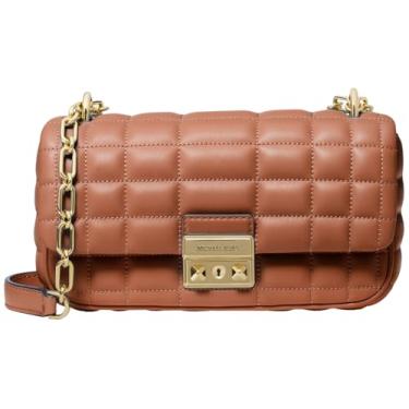 Imagem de Michael Kors Bolsa de ombro pequena com corrente conversível Tribeca, Ferragens douradas/caixa acolchoada Costa Cordeiro Couro/Bagagem, One Size