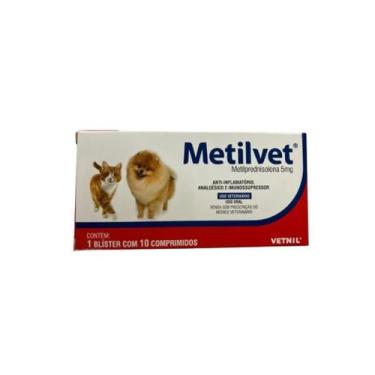 Imagem de Antiinflamatório Oral para Cães e Gatos Metilvet 5 mg - 10 comprimidos