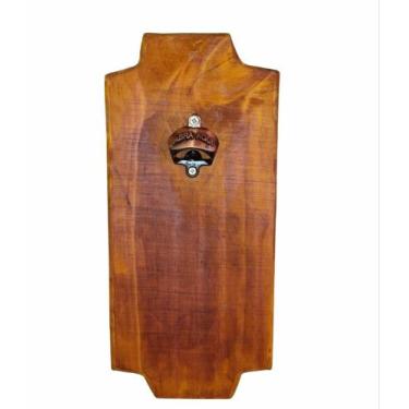 Imagem de Abridor de garrafa parede rústico madeira maciça - Home decor