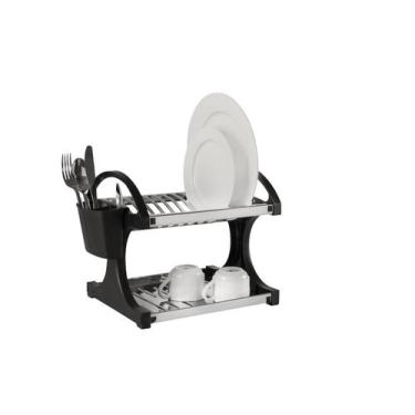 Imagem de Escorredor De Louças 12 Pratos Brinox Suprema Aço Inox Preto, Preto e 