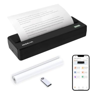 Imagem de Rongta Impressora portátil sem fio para viagens, impressora móvel Bluetooth sem tinta térmica 300DPI, suporta letras americanas de 21,6 x 27,9 cm, compatível com telefones e laptops Android iOS