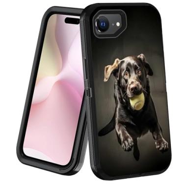 Imagem de POIUYTREW Projetada para iPhone 16e, capa protetora de 3 camadas resistentes [grau militar] à prova de poeira à prova de choque para iPhone 16e 6,1 polegadas 2025, Labrador