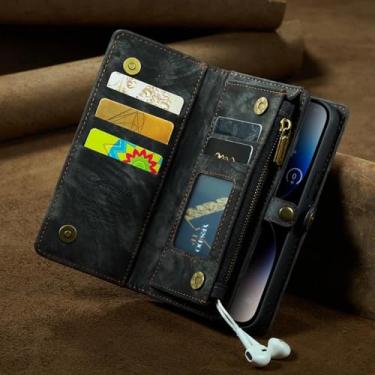 Imagem de HPQWN Para Galaxy S24 Plus Case Flip Couro Carteira Capa (Para Galaxy S24 Plus/Preto 008)