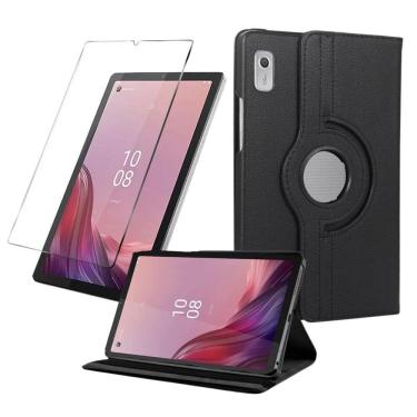 Imagem de Capa Giratória Couro Para Lenovo Tab M9 9 + Pelicula Tela