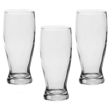 Imagem de Kit 3 Copos de Vidro Tulipa Chopp Cerveja 350ml Transparente - 123 Úti