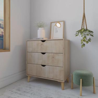 Imagem de Cômoda Ipanema Alta 3 Gavetas em mdp e Pintura bp Fosca