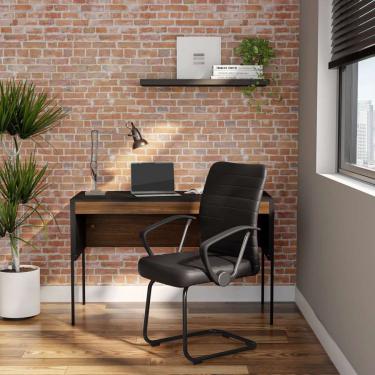 Imagem de Cadeira de Escritório Interlocutor Fixa Larvik Preta