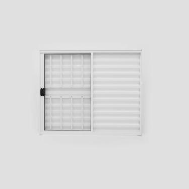 Imagem de Janela de Alumínio Veneziana 3 Folhas 100x120cm Com Grade Plus Lux Esquadrias