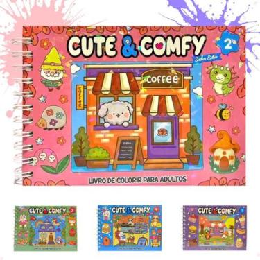 Imagem de Livro de Colorir Cute & Comfy Edição Especial Capa Dura Holográfica Pr
