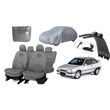 Imagem de Kit capa Kadet 89-98 couro cinza + capa cobrir carro - iron tech