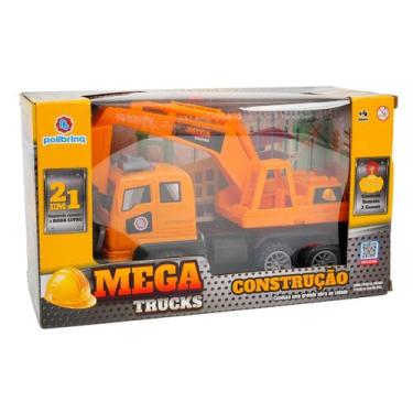 Imagem de Carrinho Controle Remoto Construção Escavadeira Polibrinq