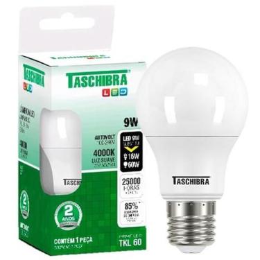 Imagem de Kit 3 Lampada Led Bulbo 9w E27 Branco Neutro 4000k  - TASCHIBRA, Bulbo