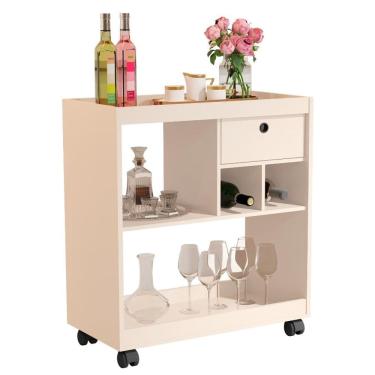 Imagem de Aparador Bar 4000 Design Moderno Rodizio Off White JBBechara