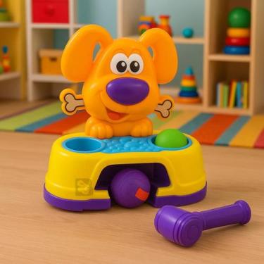 Imagem de Brinquedo Educativo Bate Dog Martelo 2 Bolinhas Sonoras Desenvolviment