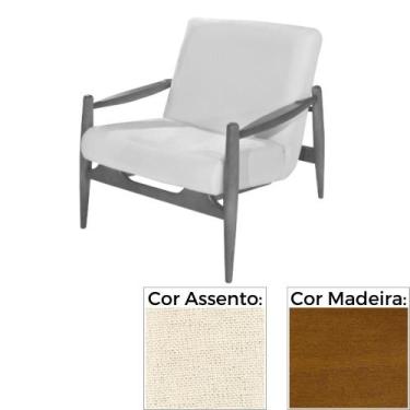 Imagem de Poltrona MH-3710 Herval Madeira Amêndoa Assento Estofado Bege A7