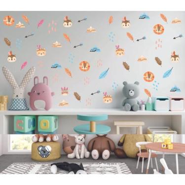 Imagem de Adesivo De Parede Infantil Animais Tribais Indigenas