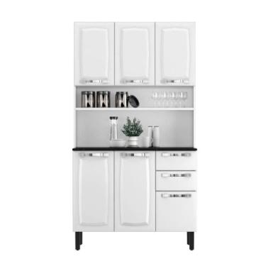Imagem de Kit Cozinha Compacta em Aço Itatiaia Pratika 6 Portas 2 Gavetas Branco