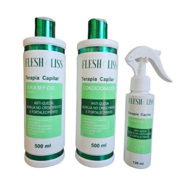 Imagem de Kit Terapia Capilar Shampoo, Condiciona e Tônico Flesh Liss