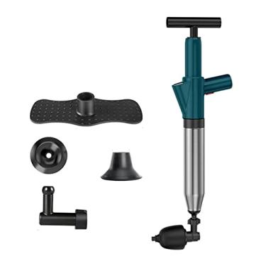Imagem de Desbloqueador de drenagem desbloqueador de drenagem de ar de alta pressão limpador de desentupidor potente equipamento de drenagem pneumática manual tubo entupido (cor: Stainless Steel B)