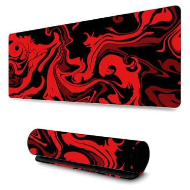 Imagem de Mouse Pad Gamer Profissional Confortavél Anti Derrapante Games e Escritório (80X40) Abstratos (Vermelho)