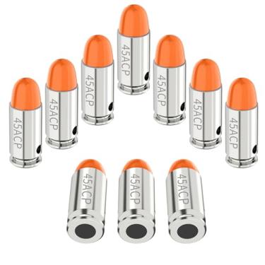 Imagem de Befbox . 45acp Snap Caps Training Dummy Rounds Practice Safe Loading Firing, Laranja, pacote com 10