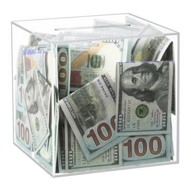 Imagem de Cofrinho transparente para adultos/crianças, caixa de dinheiro de acrílico para economia de moedas, deve quebrar para abrir, pote de economia de dinheiro para adultos, meninos, meninas, tamanho 19 cm