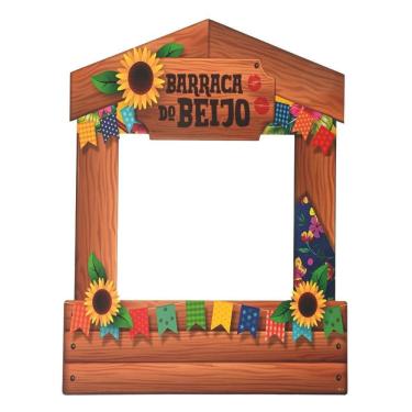 Imagem de Decoração Junina Painel Foto Barraca Do Beijo 57X42 Cm