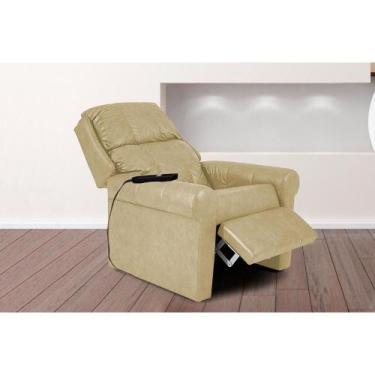 Imagem de Poltrona Reclinável c/ Massagem p/ Sala MH 1216 Two Way Courano Creme 