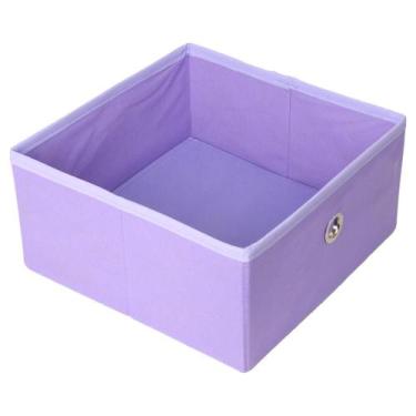 Imagem de Caixa Organizadora 28x14x28 Puxador Ilhós - Organicanto, Lilás
