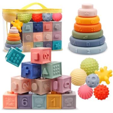 Imagem de Blocos de construção empilháveis Montessori Toys IFLOVE para bebês