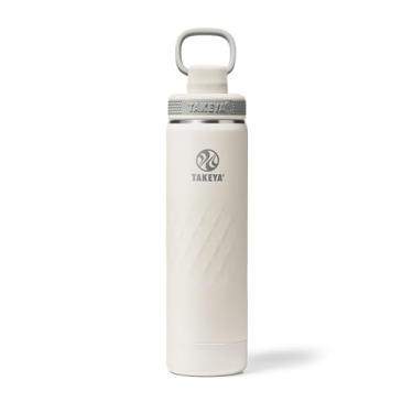 Imagem de Takeya Garrafa de água esportiva de aço inoxidável com isolamento triplo de 623 g, tampa do bico – à prova de vazamento, à prova de suor, livre de BPA, mantém as bebidas frias por 36 horas, quente 14