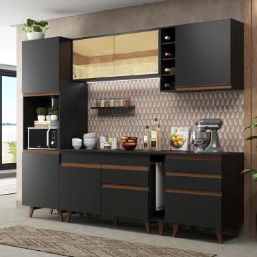Imagem de Cozinha Completa Madesa Reims com Armário e Balcão - Preto