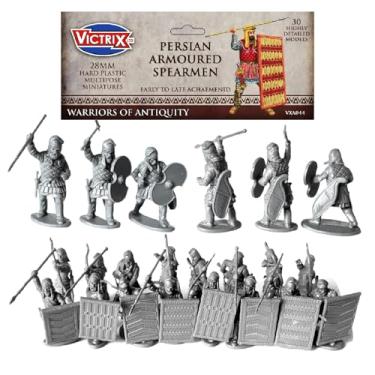 Imagem de Wargames Delivered - Miniaturas de lança blindadas persas Victrix, 30 figuras de 28 mm para armas antigas de guerra - Lute com gregos, macedônios e citas