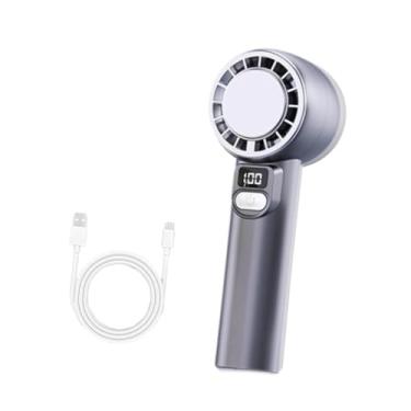 Imagem de IEUDNS Ventilador de mão, ventilador pessoal, 100 velocidades, ajustável, moderno, versátil, portátil, resfriamento de ar para viagens e atividades ao ar, Cinza