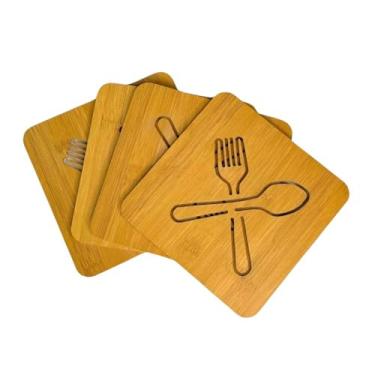 Imagem de Kit Porta Suporte de Panela Decoração Mesa Descanso de Panela Casa Cozinha (TALHER, 4 PEÇAS)