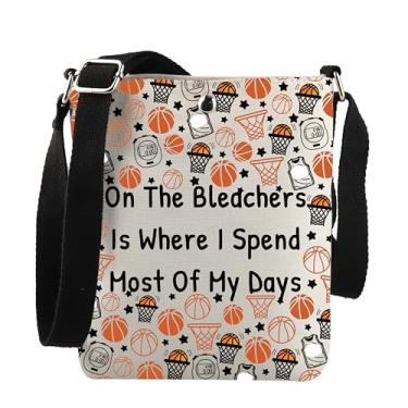 Imagem de Basketball Mom Gift On The Bleachers Is Where I Spend Most Of My Days Bolsa tiracolo Presente de dia de jogo de basquete, The Bleachers Xk