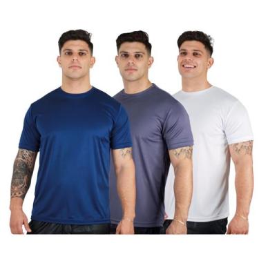 Imagem de Kit 3 Camisetas Básicas Dry Fit Premium Leves P/ Academia Esporte Core