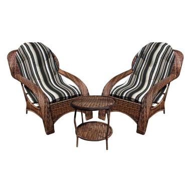 Imagem de Conjunto De 2 Poltronas + Mesa De Centro Preto