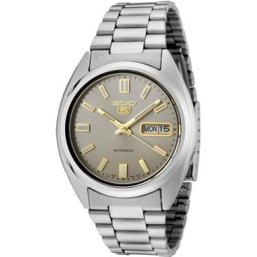 Imagem de Seiko Relógio masculino 5 automáticos SNXS75K prata aço inoxidável automático moderno, Relógio automático