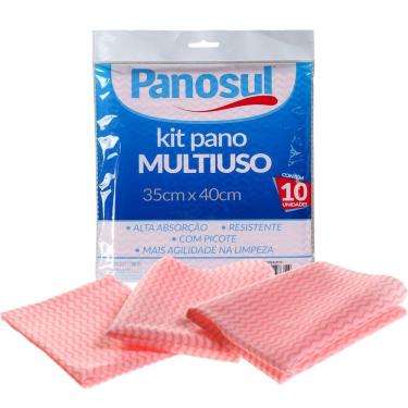 Imagem de Kit 10 Pano Multiuso Alta Absorção E Resistente 35x40cm Rosa