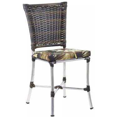 Imagem de Cadeira Angra Em Ferro Com Almofada Impermeável Trama Pedra Ferro