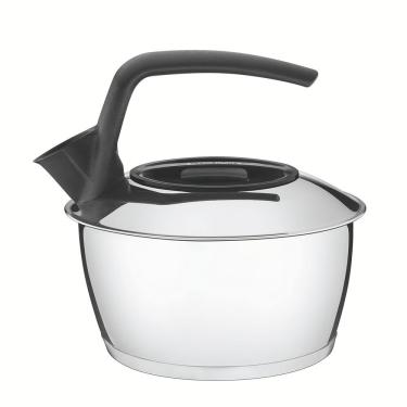 Imagem de Chaleira Em Aço Inox Fundo Triplo Com Cabo Chá E Café Preta 1,5l - Tramontina