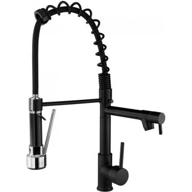 Imagem de Misturador Monocomando Cozinha Gourmet Ducha 50cm 205116 Quente-fria Preta Pevilon